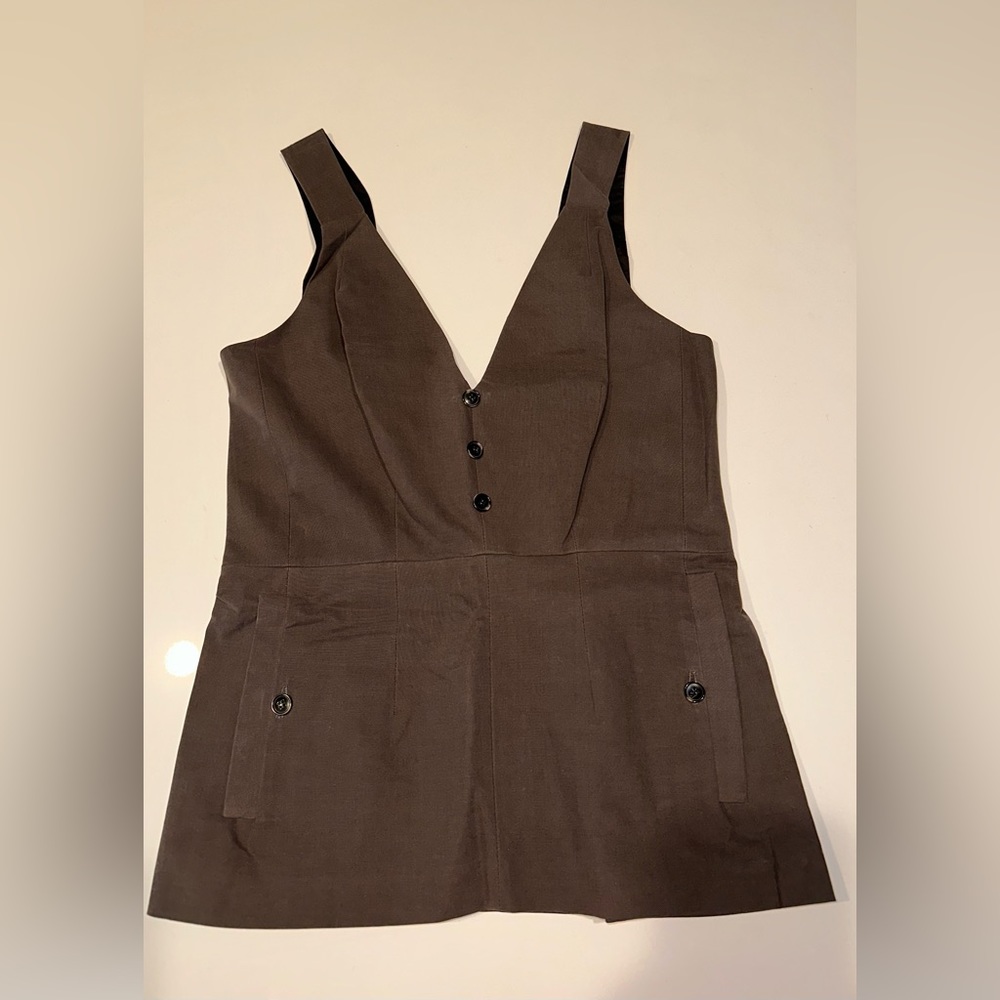 BRIAN REYES brown cotton vest top 6
